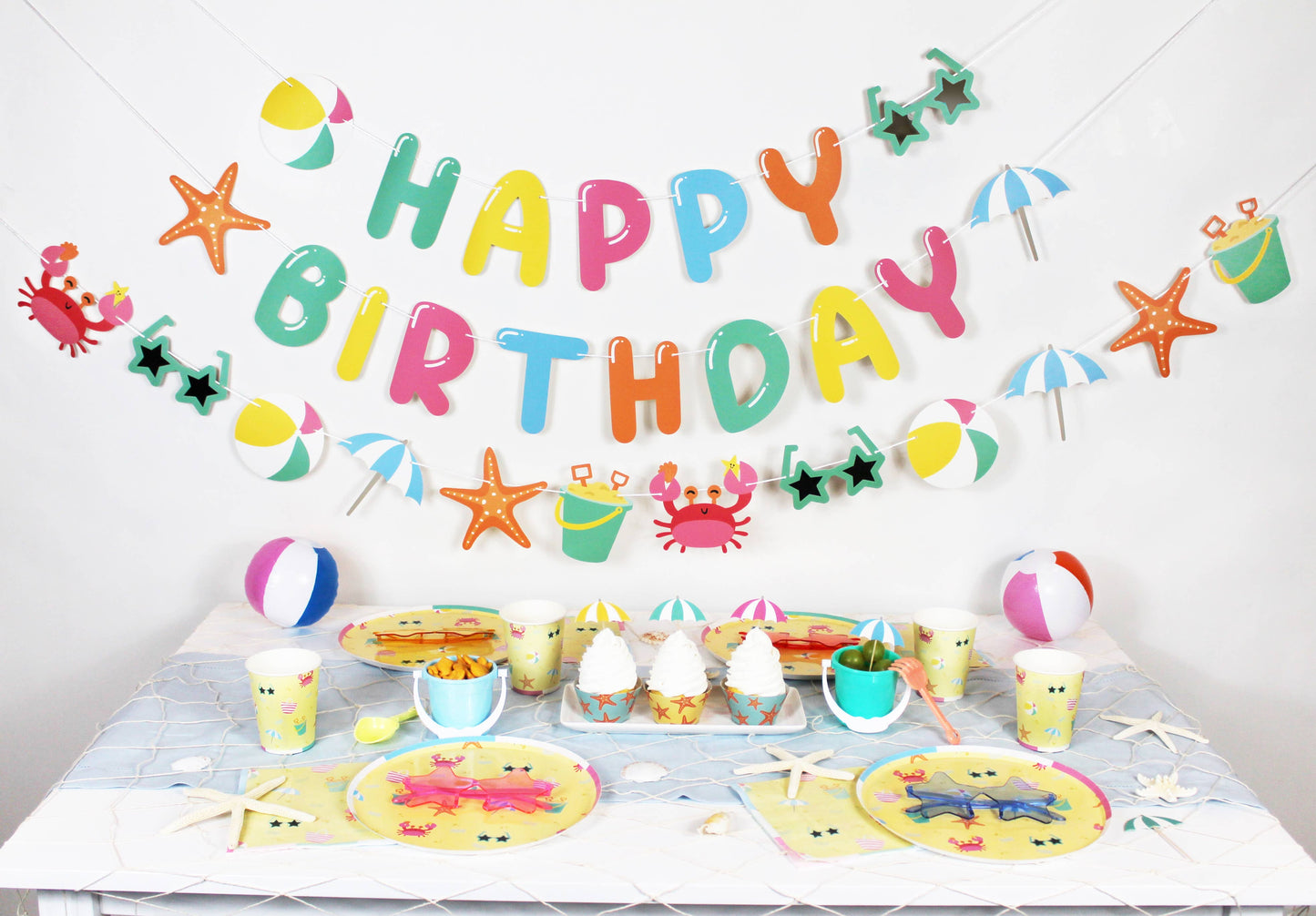 Beach Day Cupcake Toppers (12 Count)