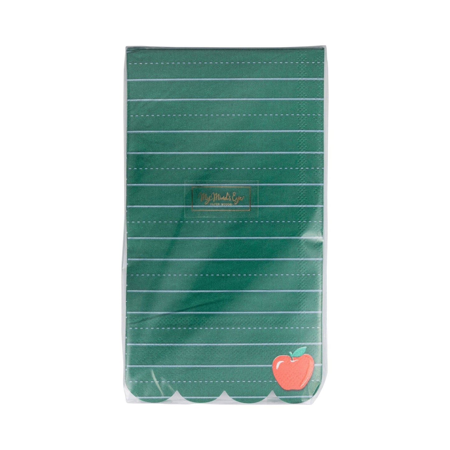 Green Ruled Apple Dinner Napkin (24 Count)
