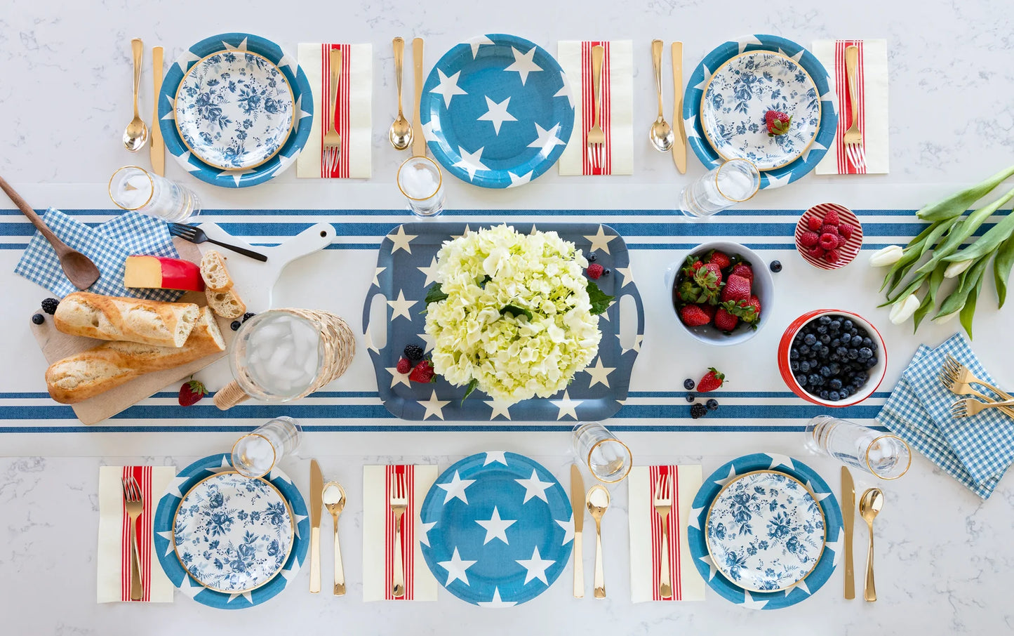 Hamptons Navy Star Large Plates (8 Count)