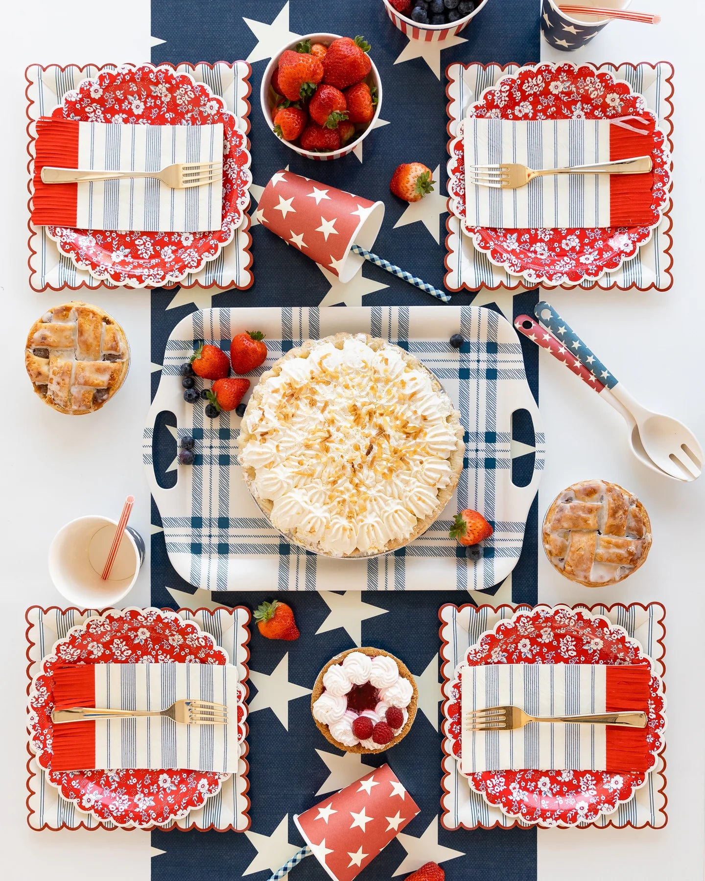 Hamptons Striped Scallop Dinner Napkins (24 Count)