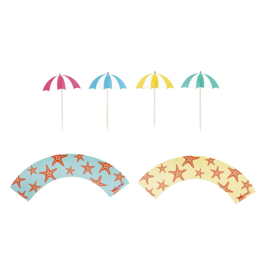 Beach Day Cupcake Toppers (12 Count)