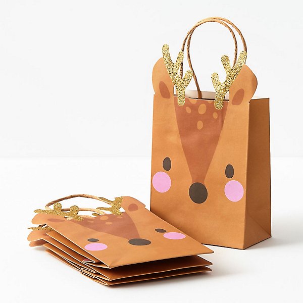 Glitter Reindeer Treat bags (4 Pk)