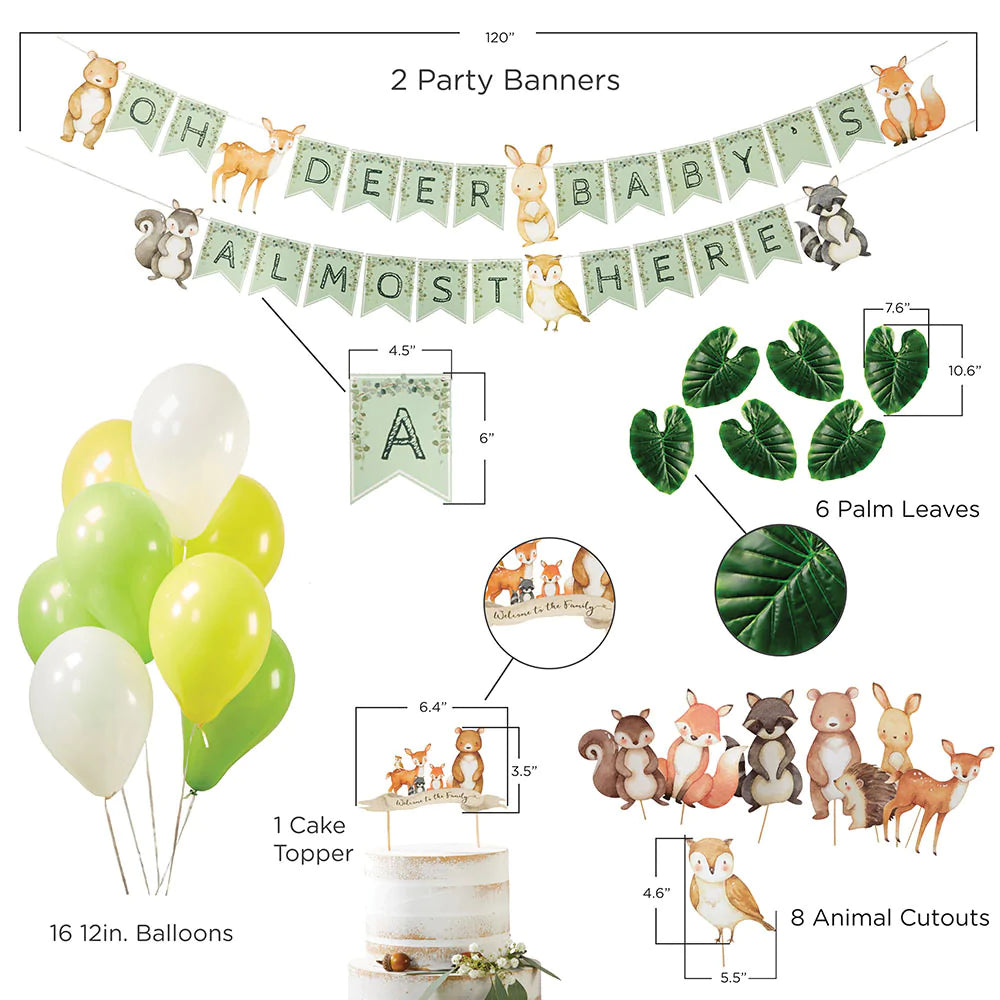 Woodland Creature Baby Shower Party Décor Kit