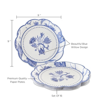 Blue Willow Premium Dinner Plates (16 pk)