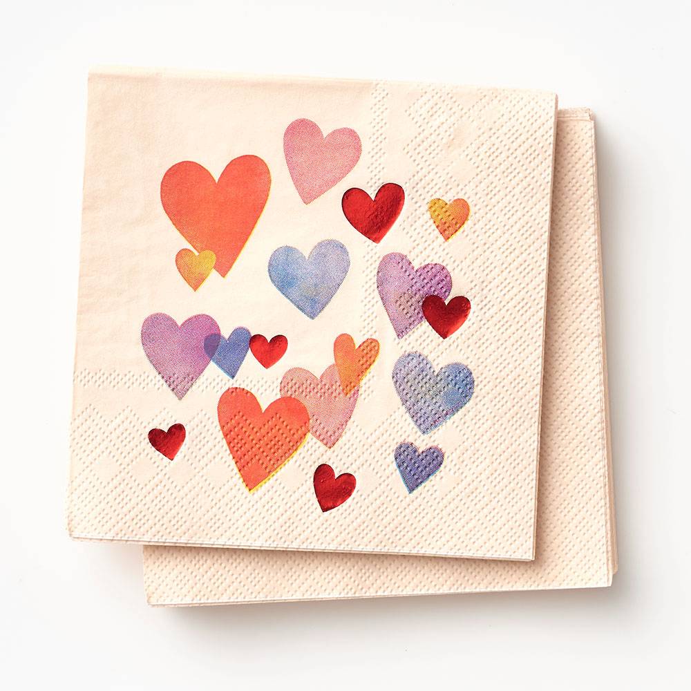 Valentine's Hearts Beverage Napkins