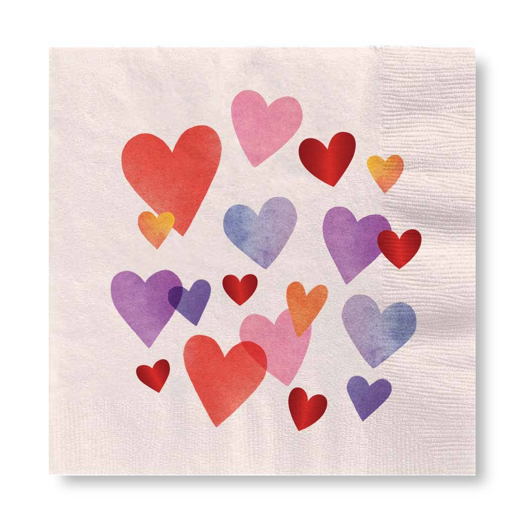 Valentine's Hearts Beverage Napkins
