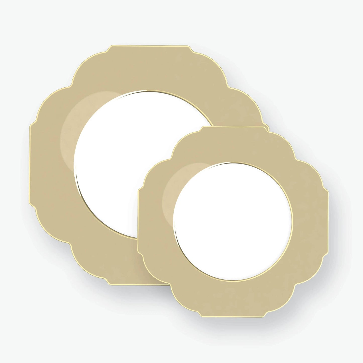 Scalloped Gold Large Plastic Plates (10 pk)