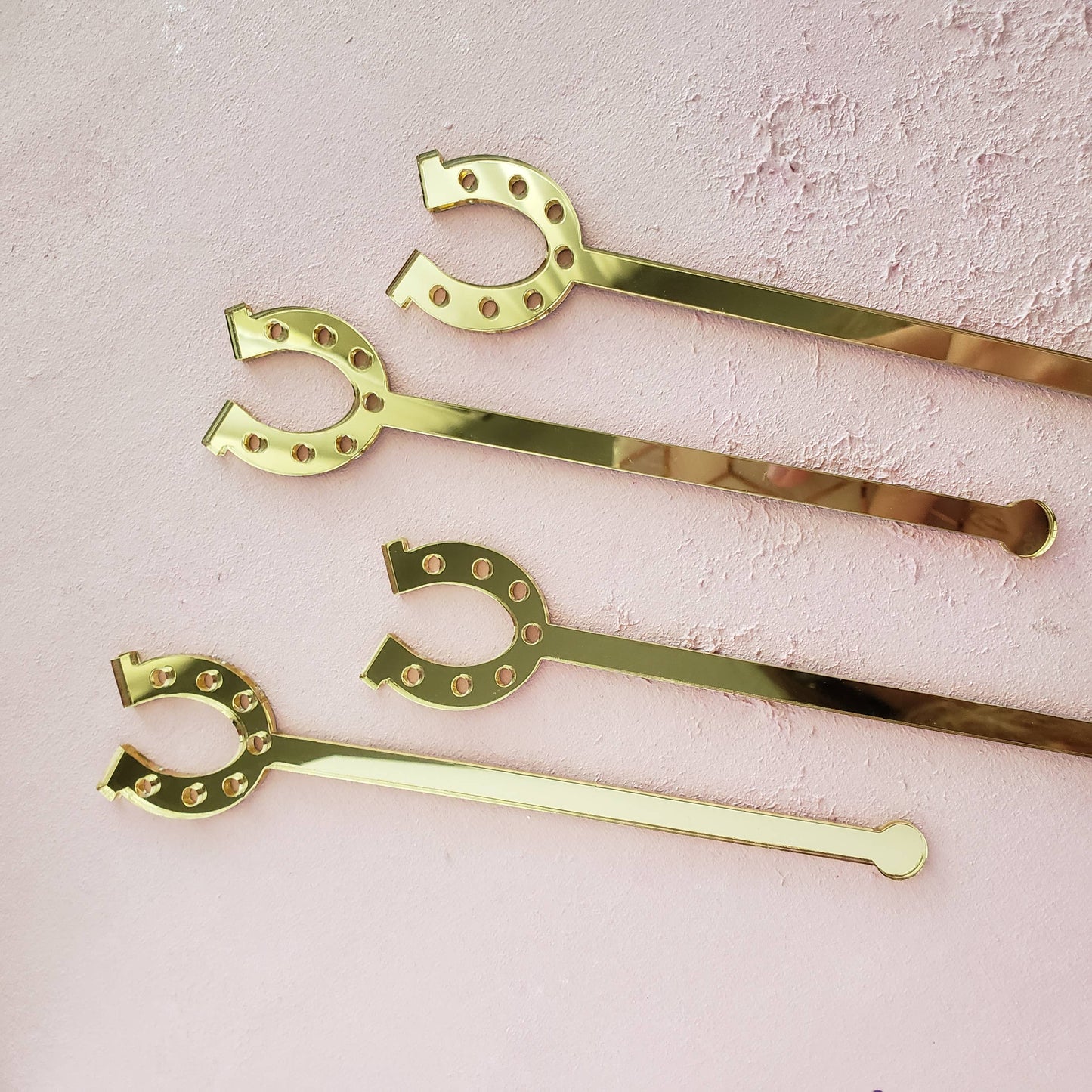 Gold Horseshoe Acrylic Drink Stir Sticks