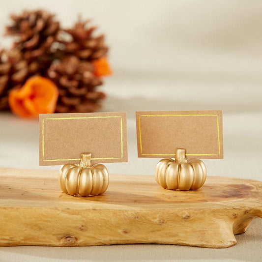 Gold Pumpkin Place Card Holder (6 pk)