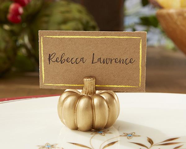 Gold Pumpkin Place Card Holder (6 pk)