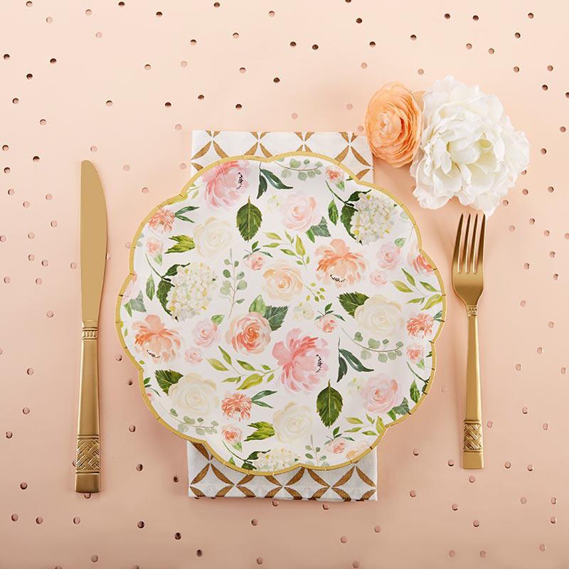 In Full Bloom Floral Large Paper Plates (16 pk)