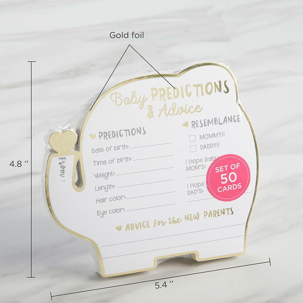 Baby Shower Prediction and Advice Cards - Elephant Shape (50 pk)