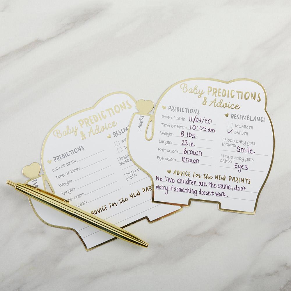 Baby Shower Prediction and Advice Cards - Elephant Shape (50 pk)