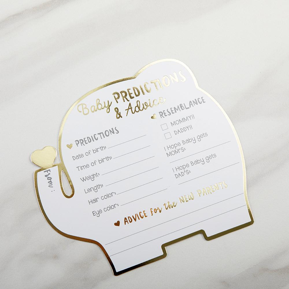 Baby Shower Prediction and Advice Cards - Elephant Shape (50 pk)