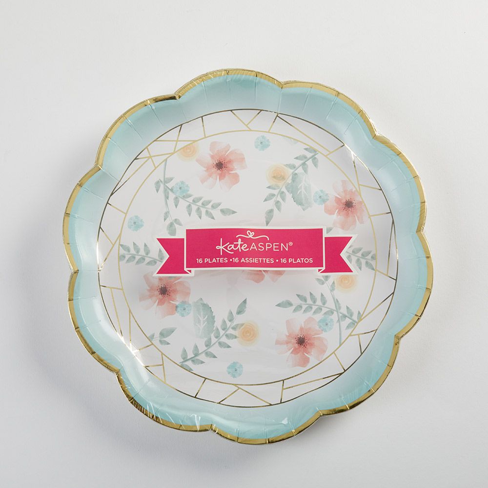 Geometric Floral Large Plates (8 pk)