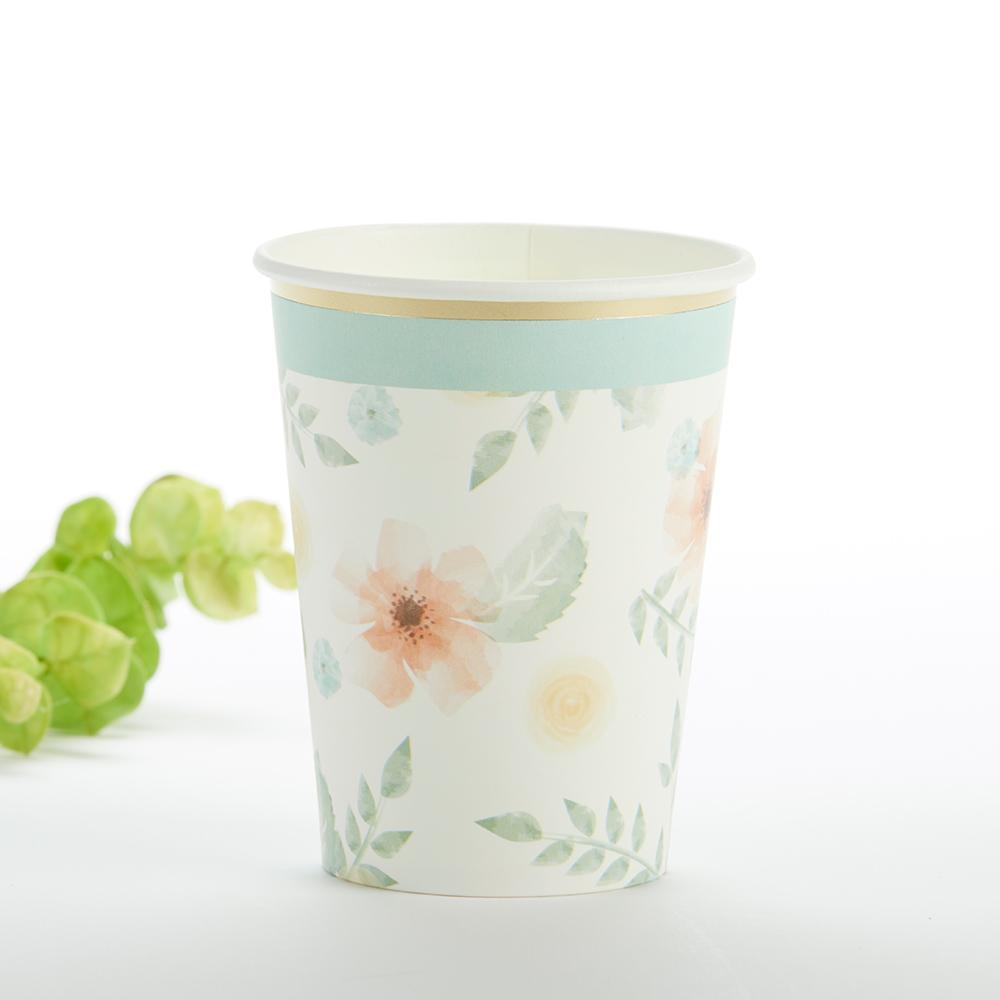 Geometric Floral Paper Cups (16 pk)