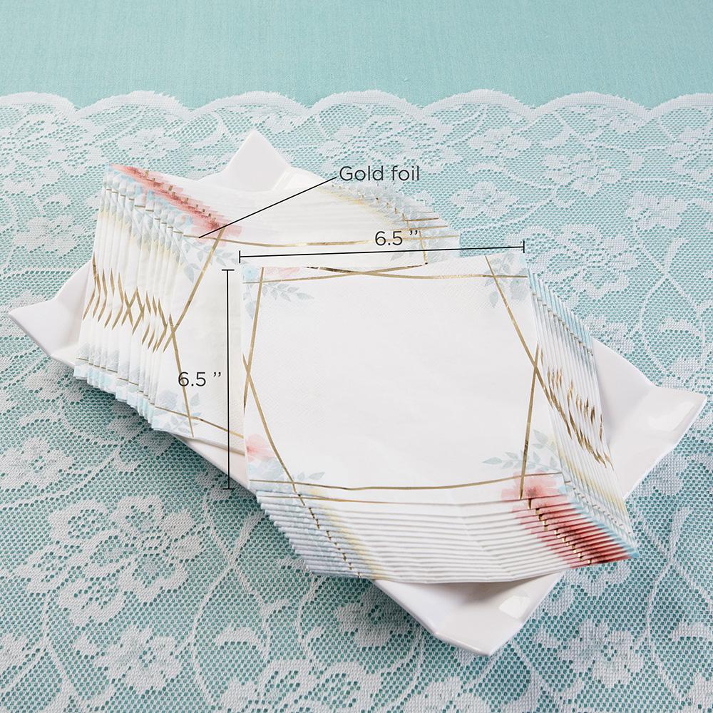 Geometric Floral Napkins (30 pk)