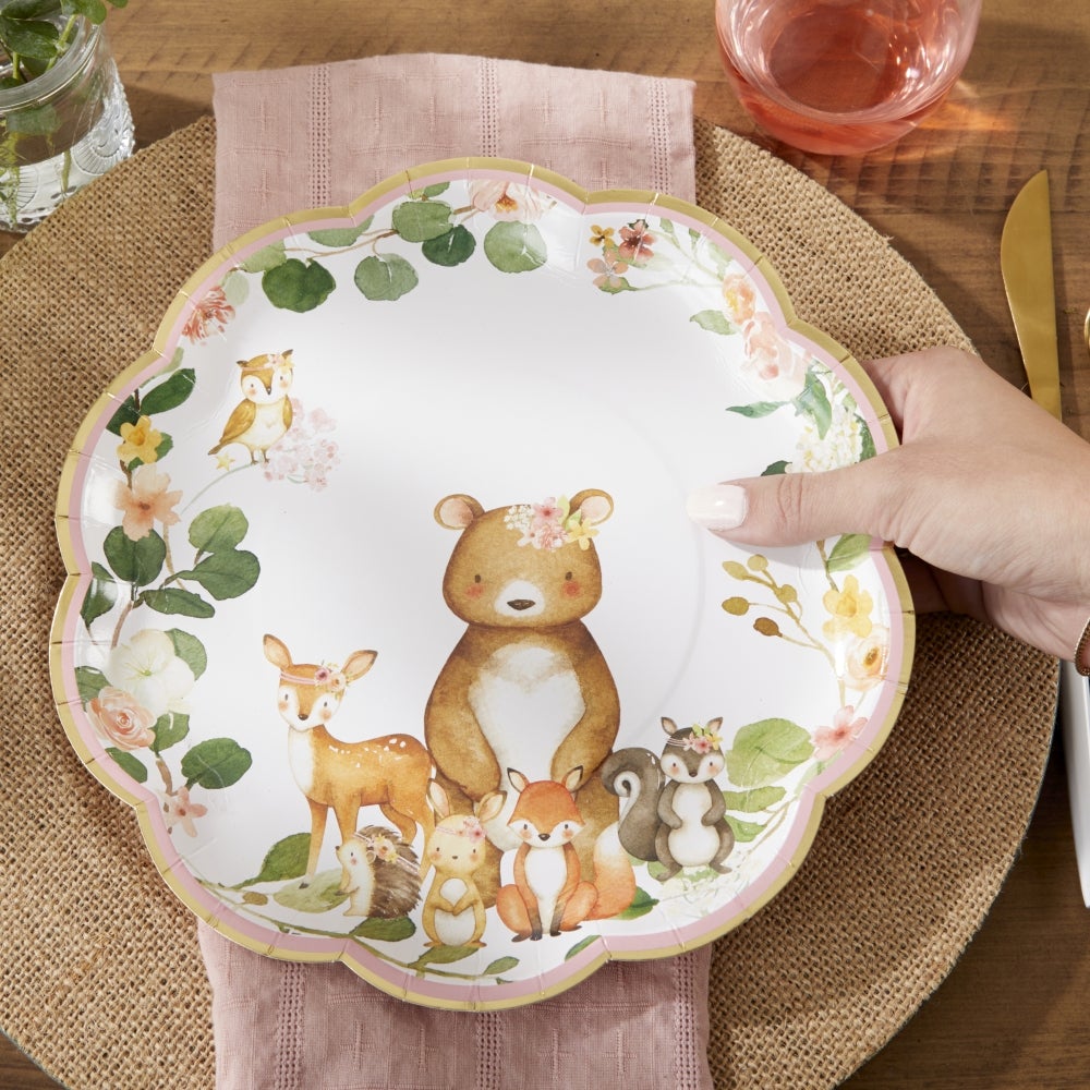 Woodland Pink Large Plates (16 Pk)