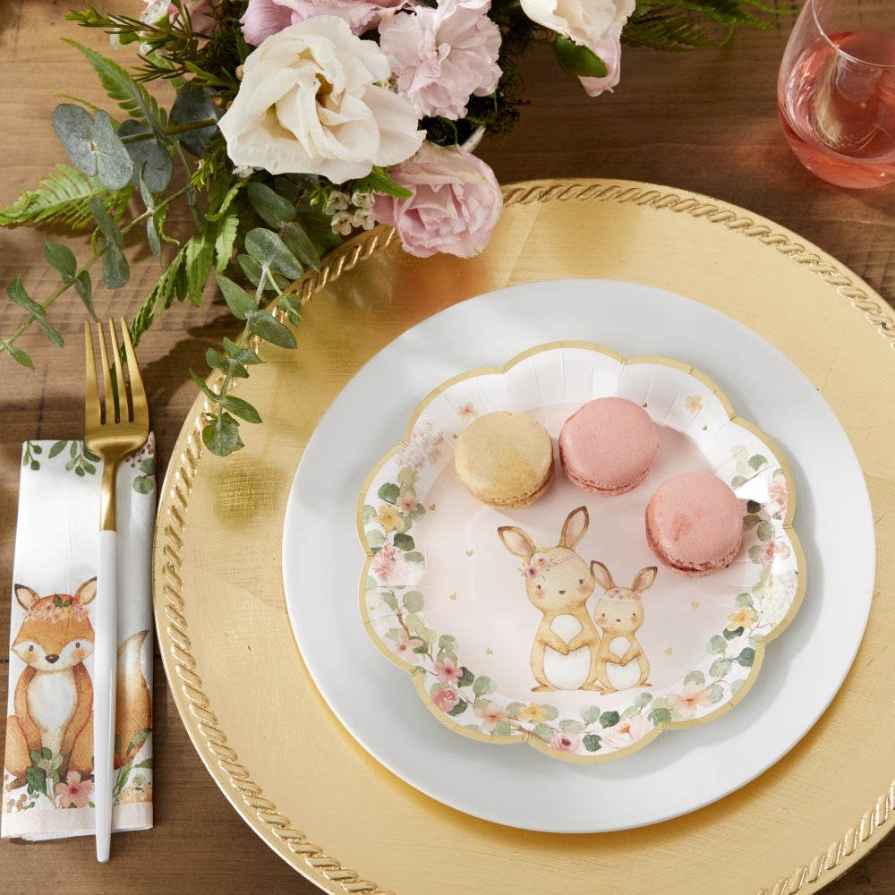 Woodland Creatures Pink Small Plates (16 Pk)