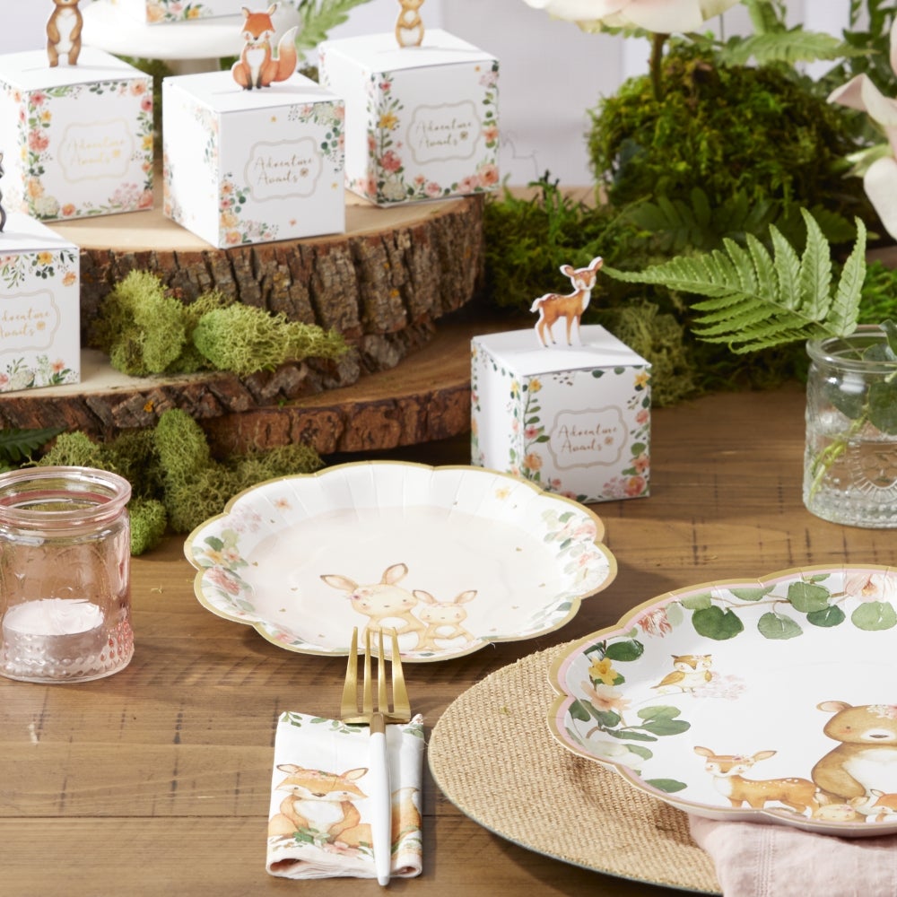 Woodland Creatures Pink Small Plates (16 Pk)