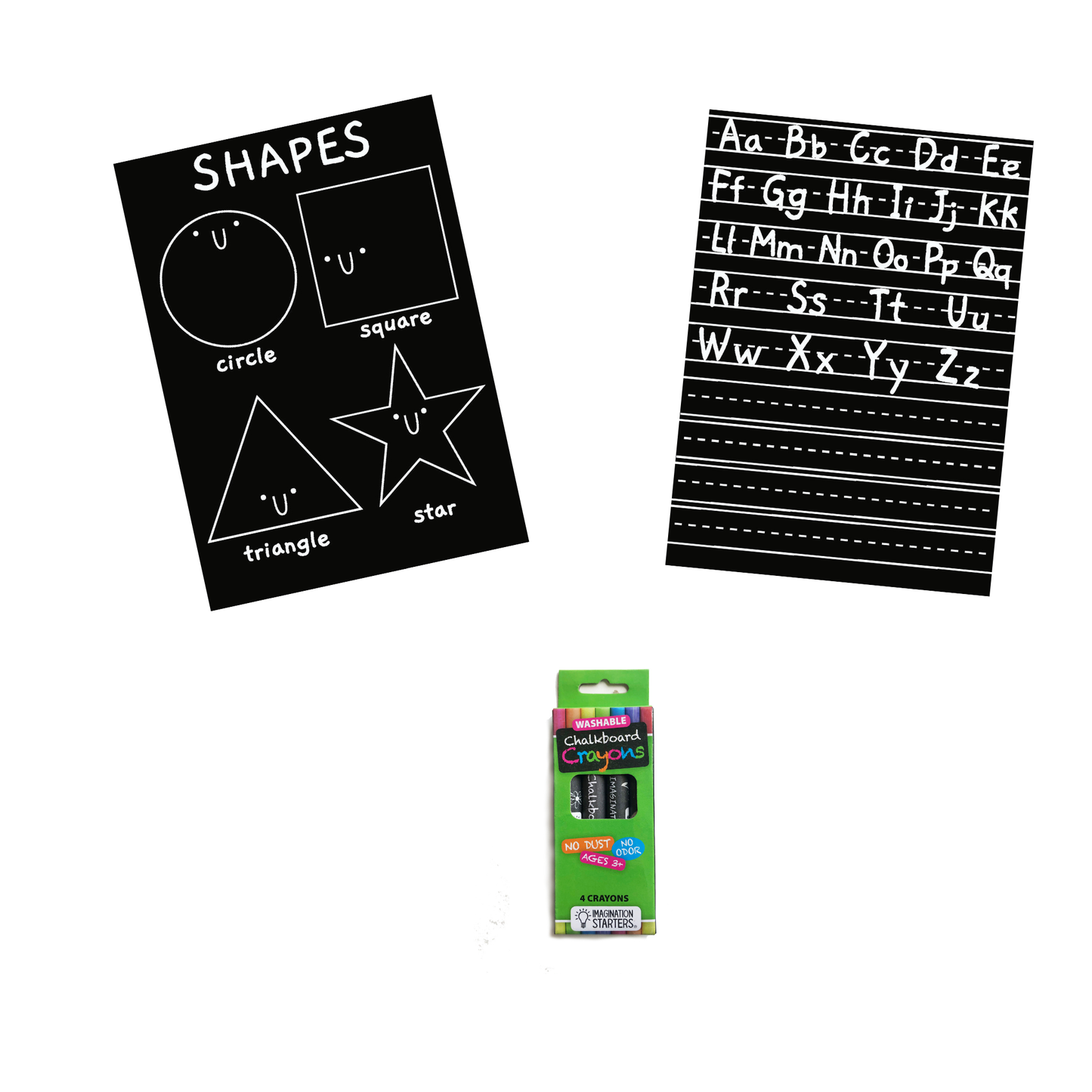 Letters & Shapes Chalkboard Card Activity Kit