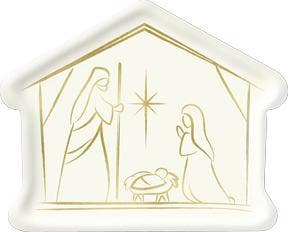 Silent Night Nativity Plates