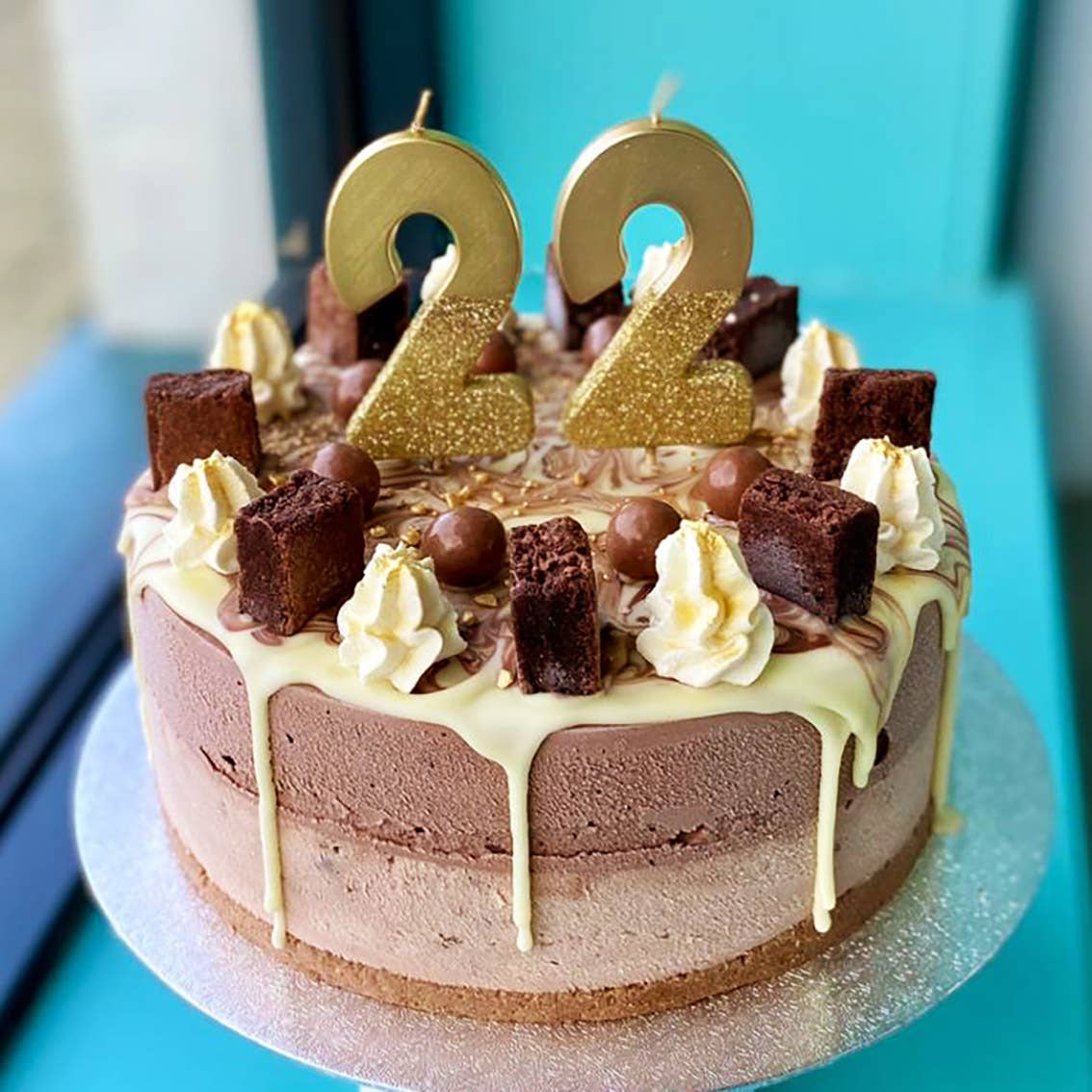 Gold Glitter Dipped Number Candles