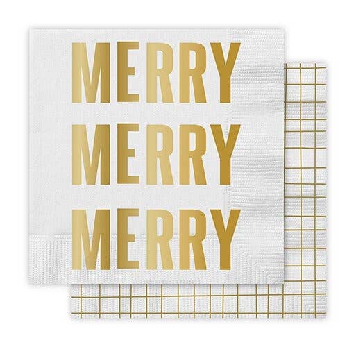 Merry Merry Merry Beverage Napkins (20 Pk)