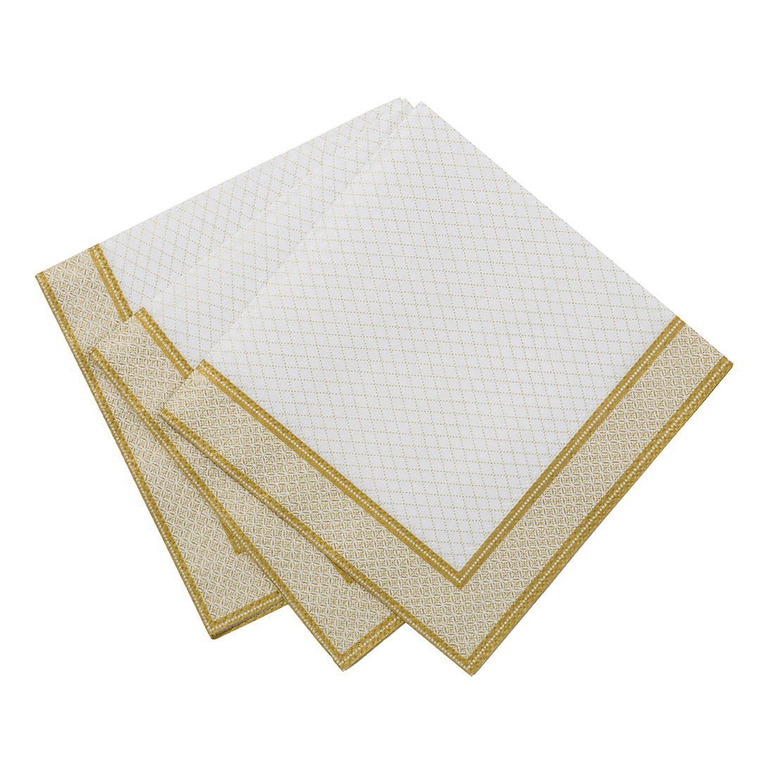 Party Porcelain Gold Cocktail Napkins (20 pk)