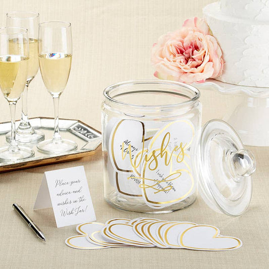 Glass Wish Jar with Heart Shaped Cards (50 pk)