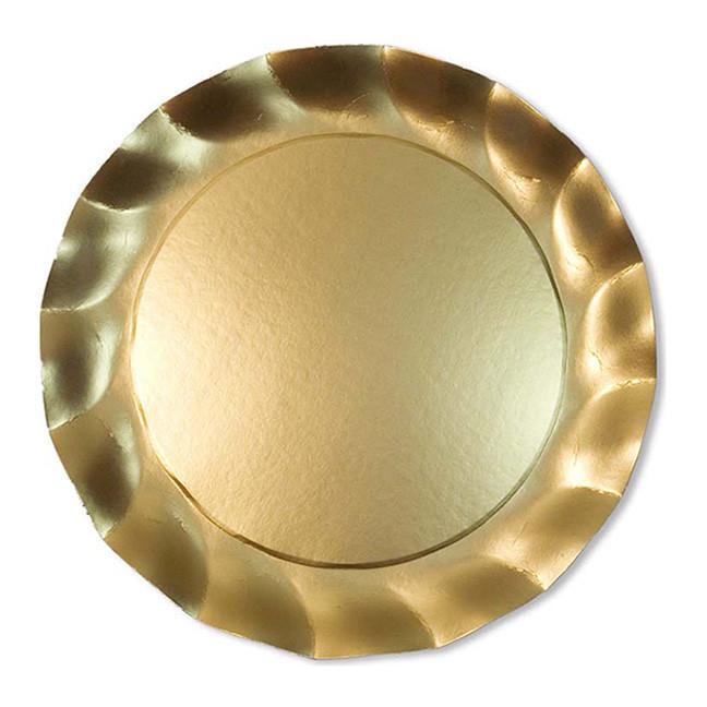 Wavy Gold Satin Charger Plates (8 pk)