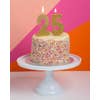 Gold Glitter Dipped Number Candles