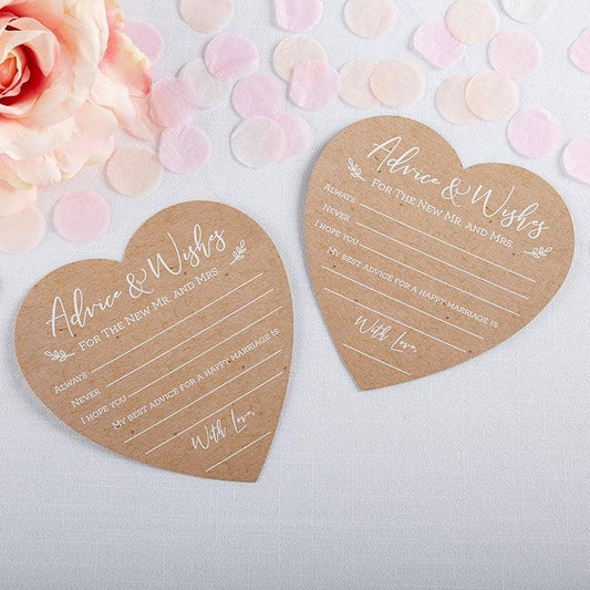 Wedding Advice Card - Heart Shape (50 pk)