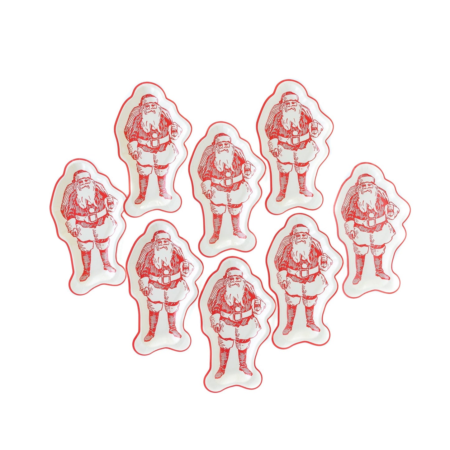Classic Santa Shaped Plates (8 pk)