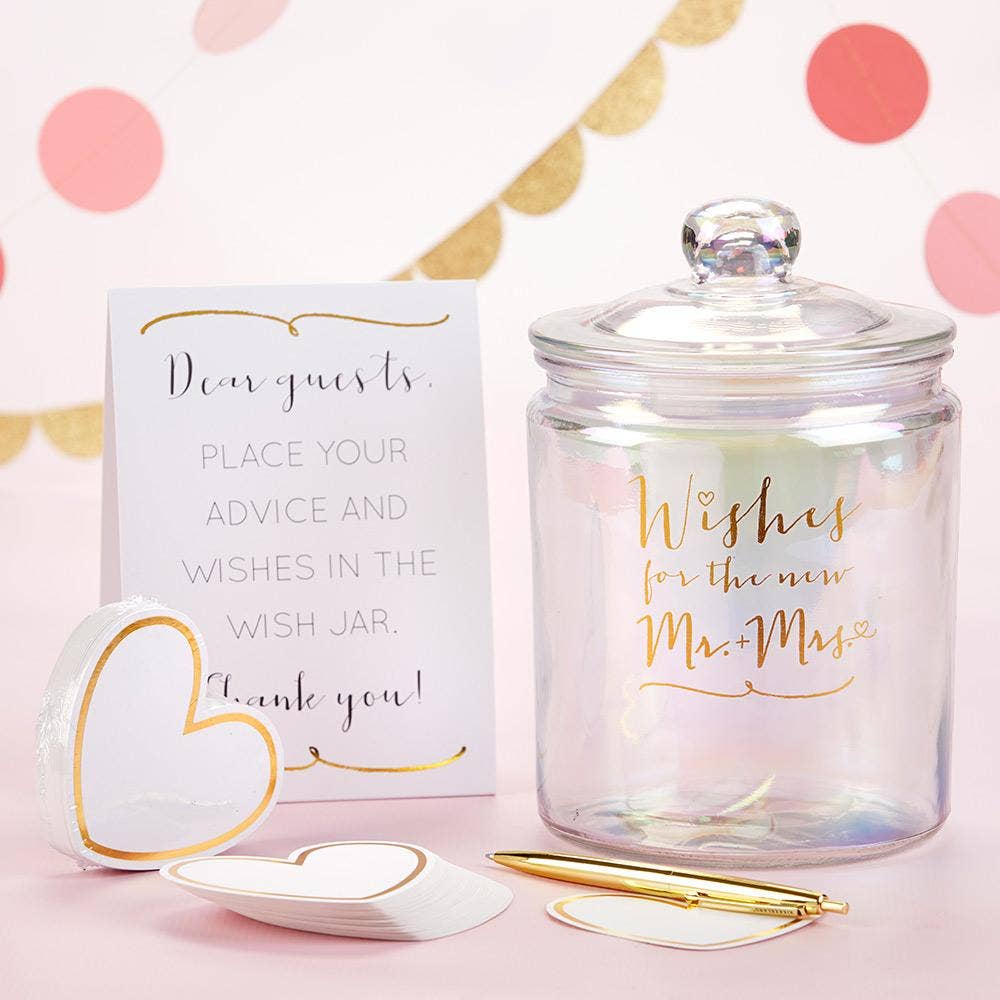 Wedding Wish Jar with Heart Shaped Cards (100 pk)