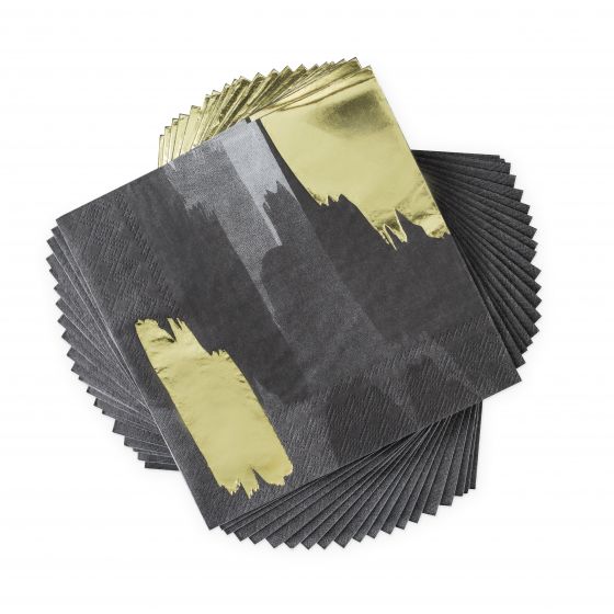 Brushstroke Noir Dinner Napkins (20 pk)