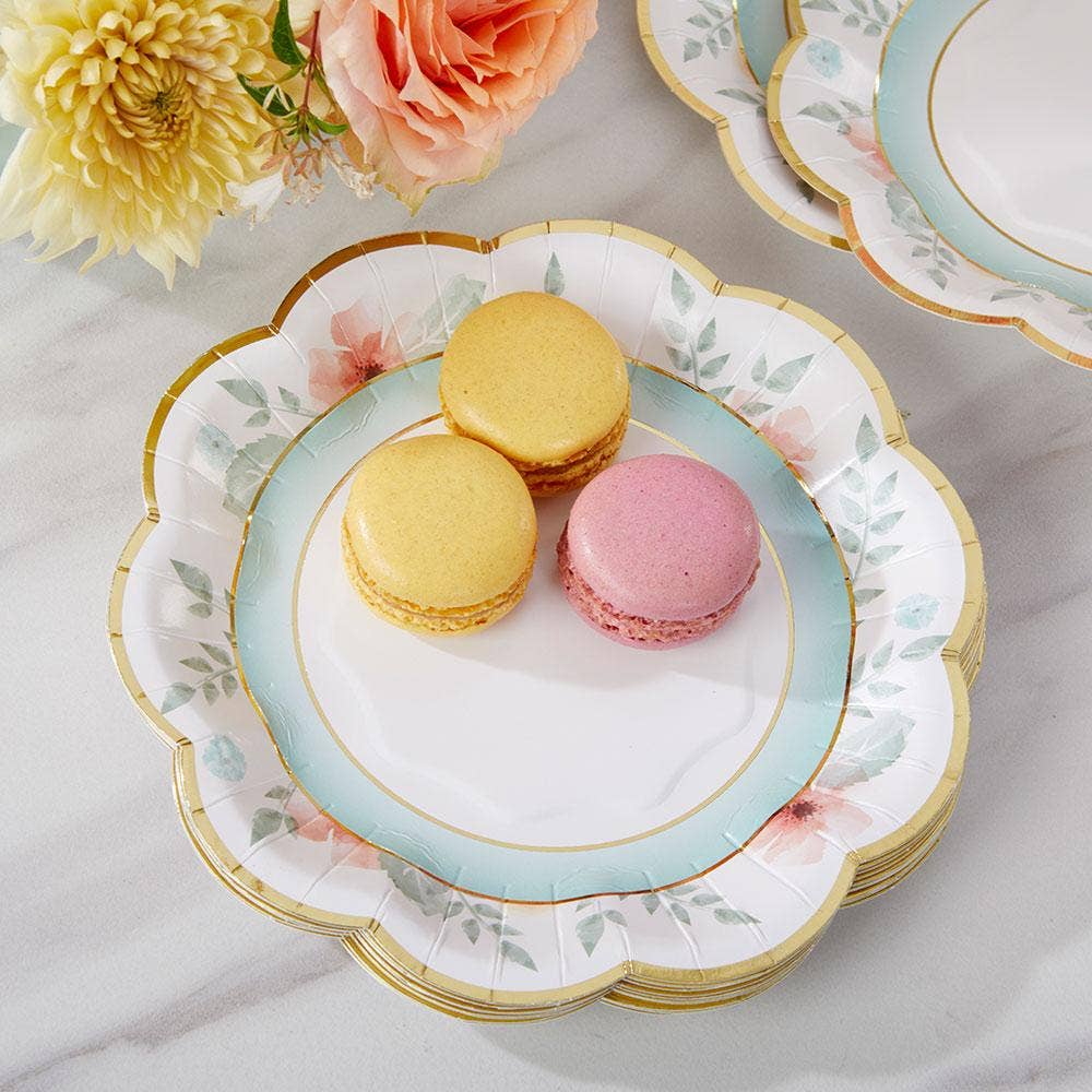 Geometric Floral Small Plates (16 pk)