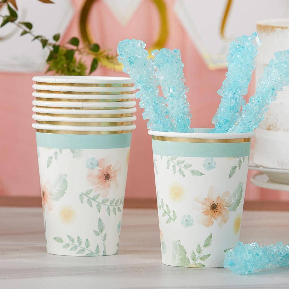 Geometric Floral Paper Cups (16 pk)