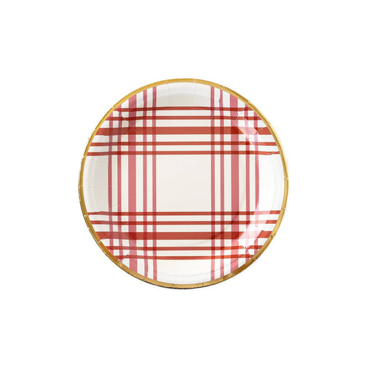 Harvest Plaid Large Round Plates