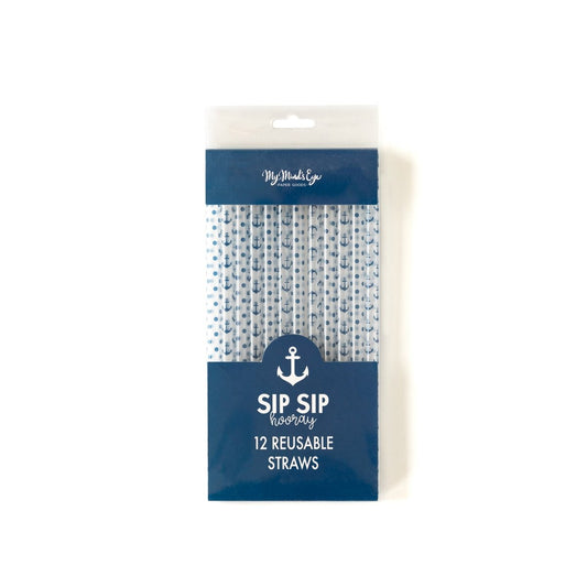 Nautical Reusable Straws (12 pk)
