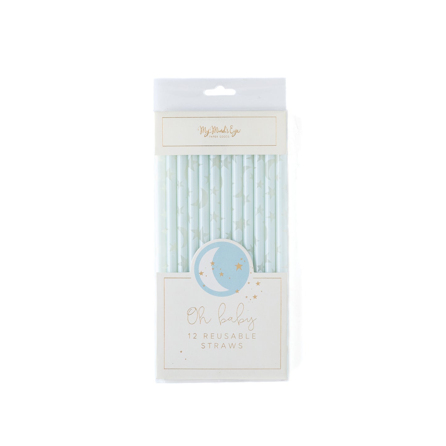 Oh Baby Reusable Straws in Blue (12 pk)
