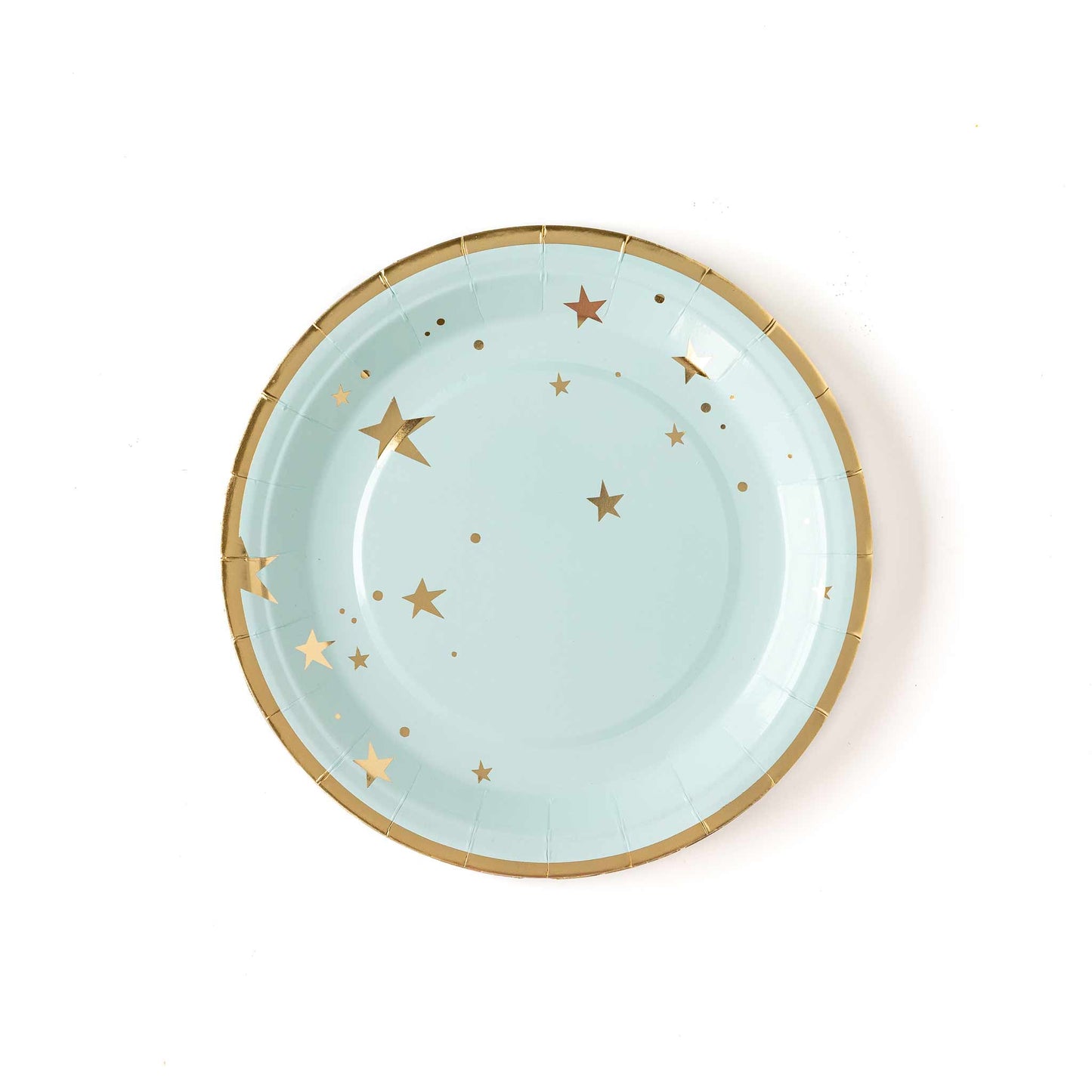 Baby Blue and Gold Stars Dinner Plates (12 pk)