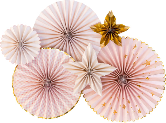 Pink Baby Party Fans and Stars (6 pk)