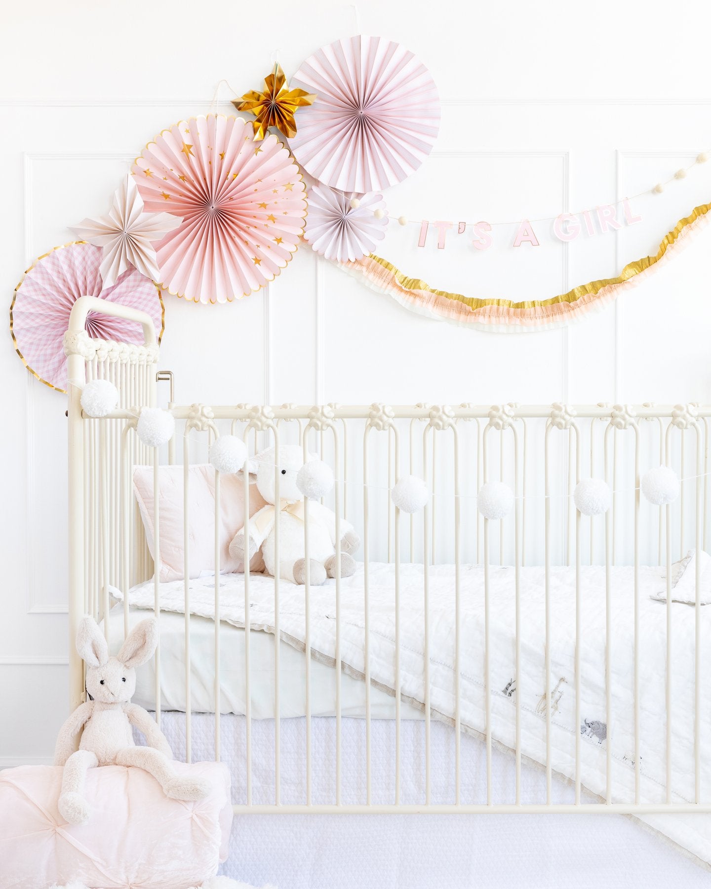 Pink Baby Party Fans and Stars (6 pk)