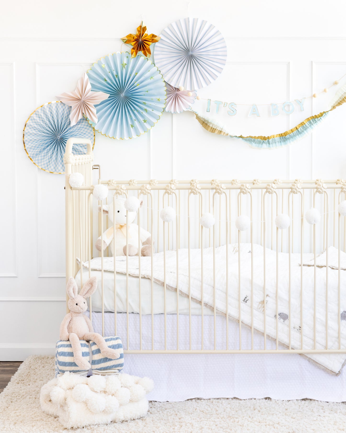 Blue Baby Party Fans and Stars (6 pk)