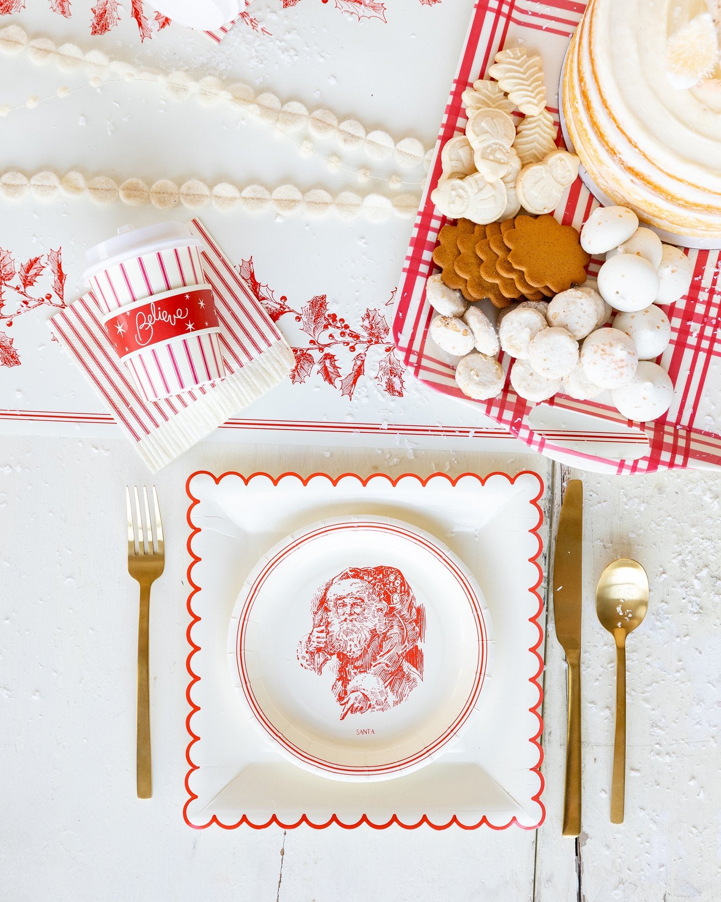 Vintage Christmas Vignette Small Plate Set