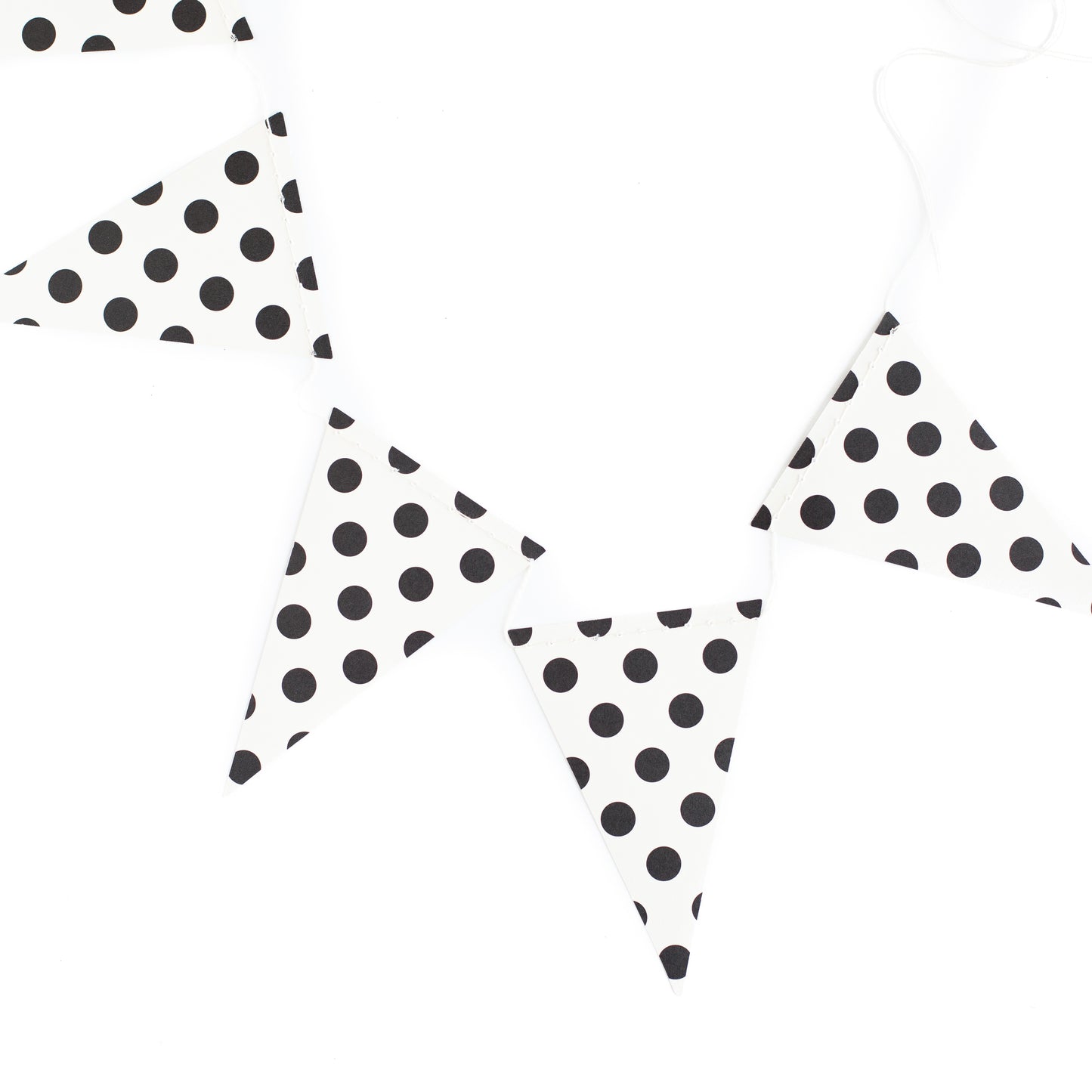 Black & Cream Dots Pennant Banner