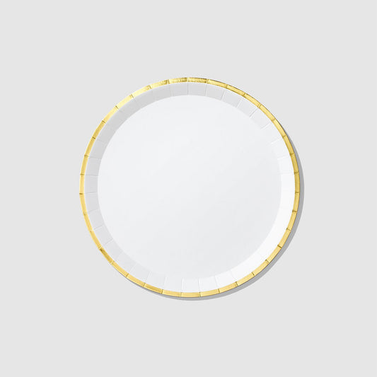 White and Gold Classic Large Plates (10 pk)