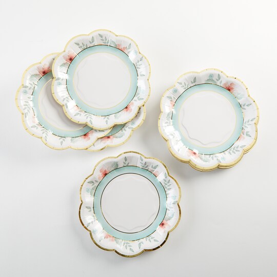 Geometric Floral Small Plates (16 pk)