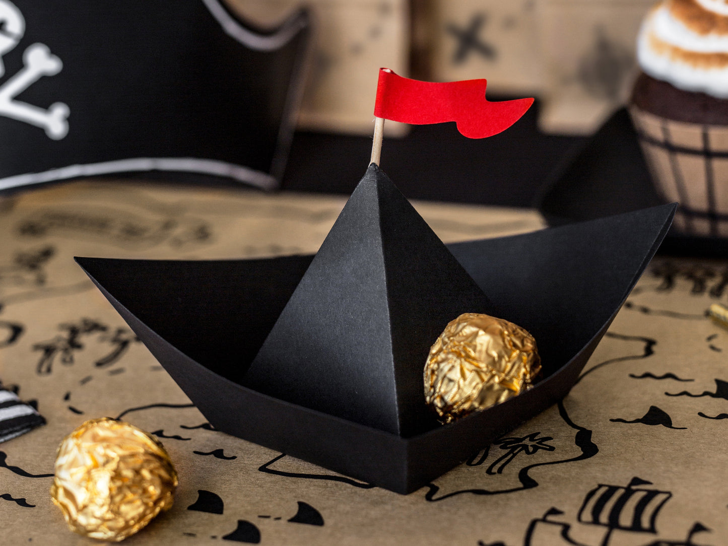 Pirate Party Black Boat Centerpiece Decoration